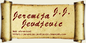 Jeremija Jevđević vizit kartica